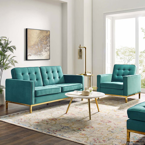 Orren Ellis Gayatri Tufted 2 Piece Living Room Set Wayfair